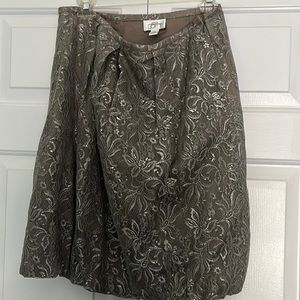 LOFT silver/pewter lace floral skirt. Size 10
